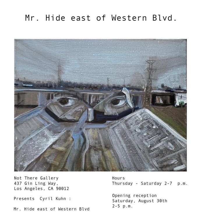 Installation view, Mr. Hide east of Western Blvd, Not There