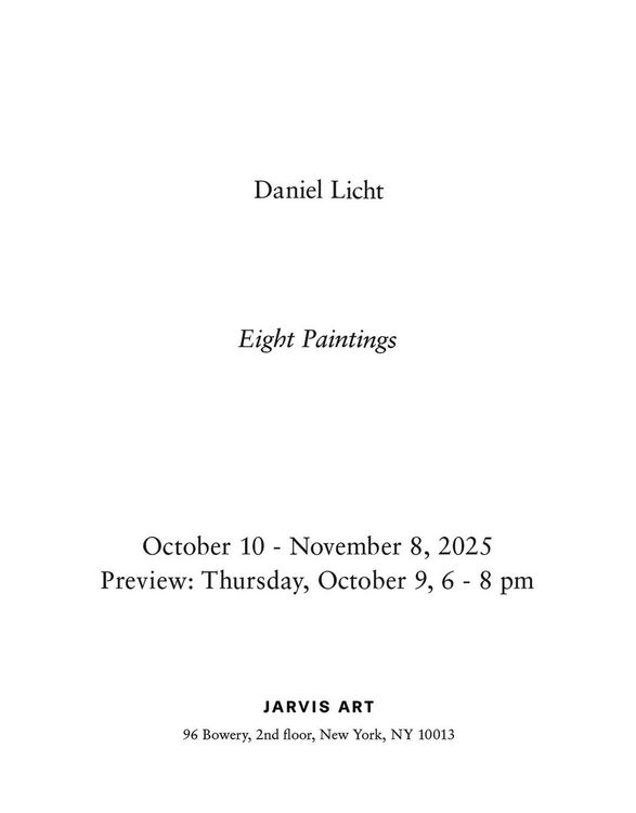 Installation view, Eight Paintings, Jarvis Art