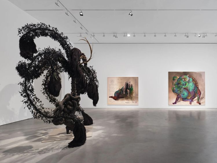 Installation view, Feet squelching on wet grass, nourished by uncertainty, Hauser & Wirth · 2026 (1)