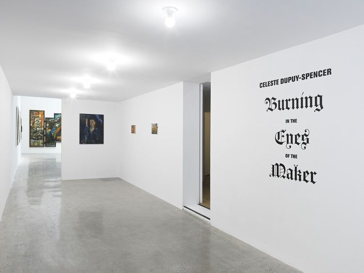 Installation view, Celeste Dupuy-Spencer: Burning in the Eyes of the Maker, Jeffrey Deitch, Wooster Street