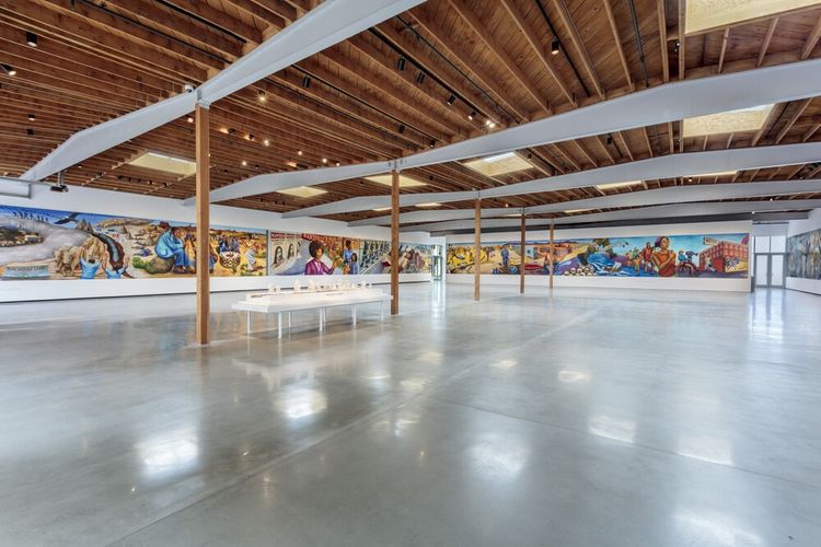 Installation view, Great Wall of Los Angeles: The 1970s- A Decade of Defiance and Dreams, Jeffrey Deitch, Orange Drive · 2026 (1)