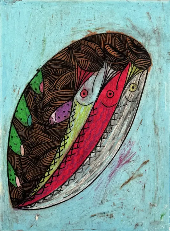 Installation view, Aaron Maier-Carretero: Hook, Line and Sinker, Serious Topics