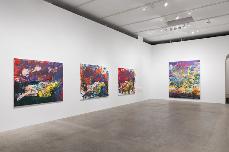 Installation view, Divorce Paintings, Company · 2025 (5)