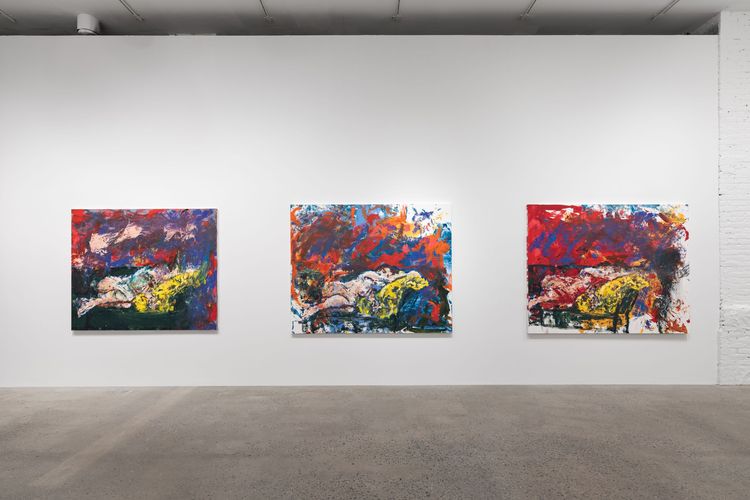 Installation view, Divorce Paintings, Company · 2025 (6)