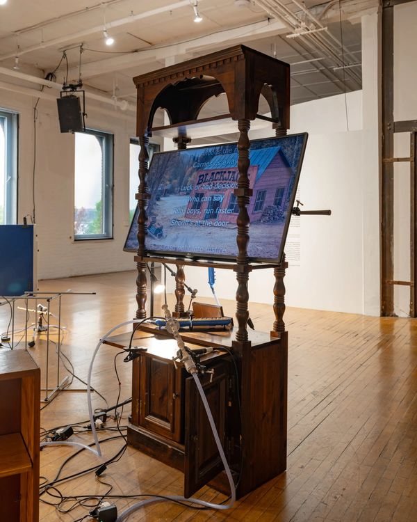 Installation view, Upon a Machine, The Kitchen at Westbeth Gallery