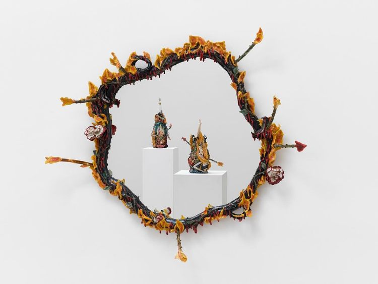 Installation view, Un río abrazando una montaña, Anat Ebgi, Los Angeles