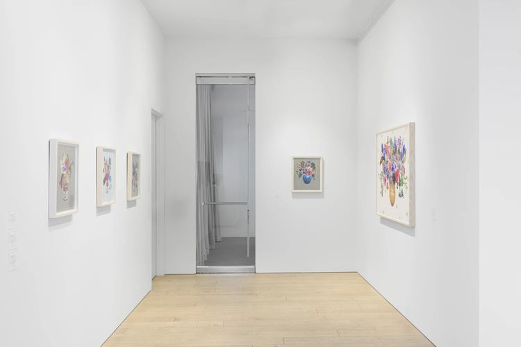 Installation view, Chocolate Cosmos, String of Pearls, Berggruen Gallery · 2025 (2)