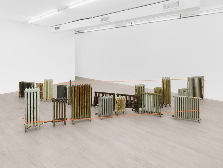 Installation view, Untitled (radiators, zip ties), Management · 2026 (2)