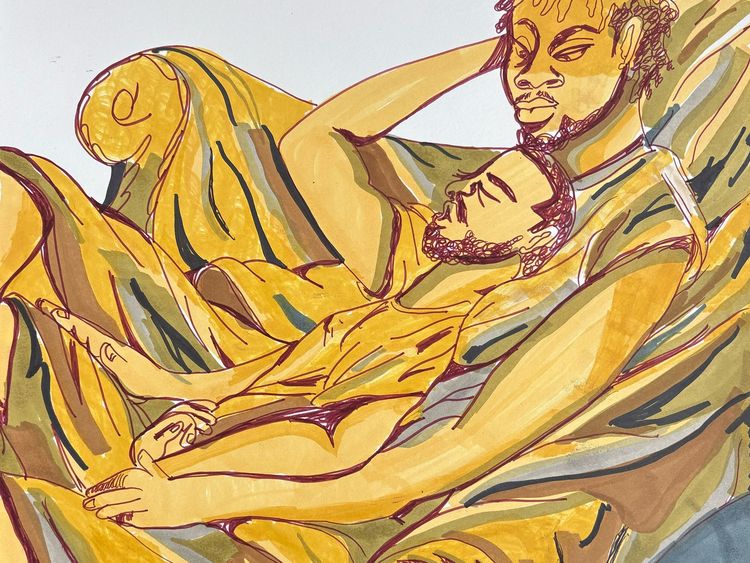 Installation view, Gentle Tug on Thigh, Company