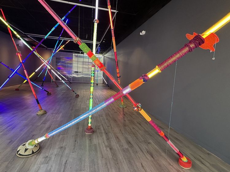 Installation view, Algorithmic Fibers - Between There and When, Diana Lowenstein Gallery · 2025 (4)