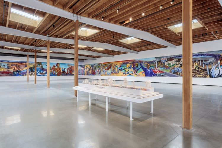 Installation view, Great Wall of Los Angeles: The 1970s- A Decade of Defiance and Dreams, Jeffrey Deitch, Orange Drive · 2026 (3)