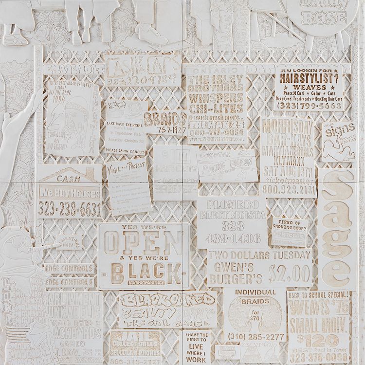 Installation view, Lauren Halsey, Gagosian, 821 Park Avenue
