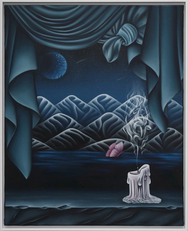 Laure Mary, And So It All Begins, 2025. Oil on linen, 100 x 81 cm. Courtesy Richard Heller Gallery.