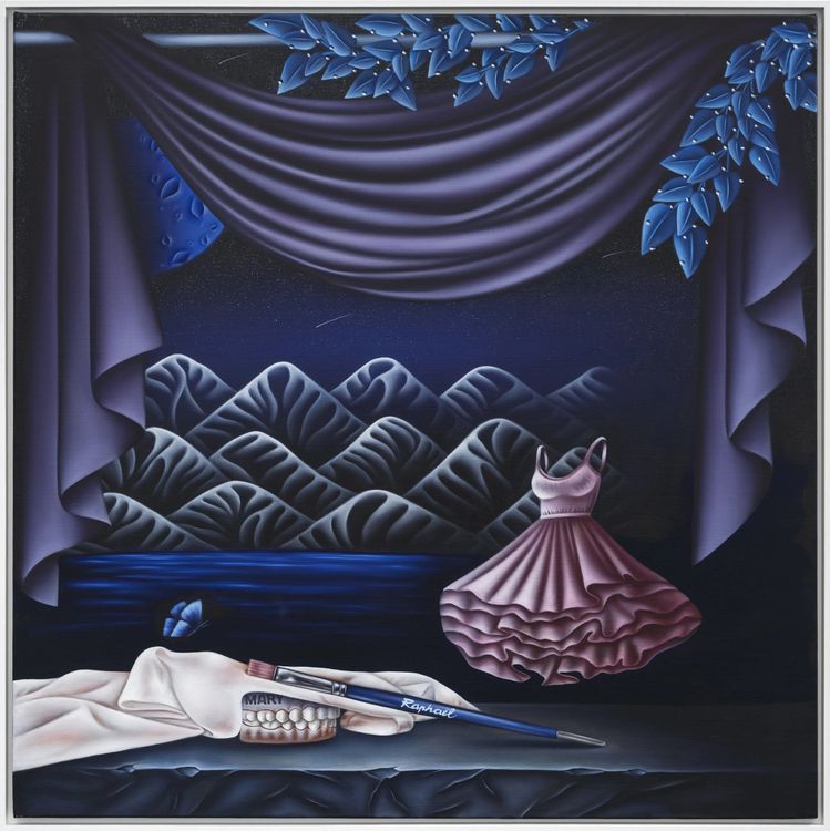Laure Mary, The Kingdom of Artifice, 2024. Oil on linen, 120 x 120 cm. Courtesy Richard Heller Gallery.