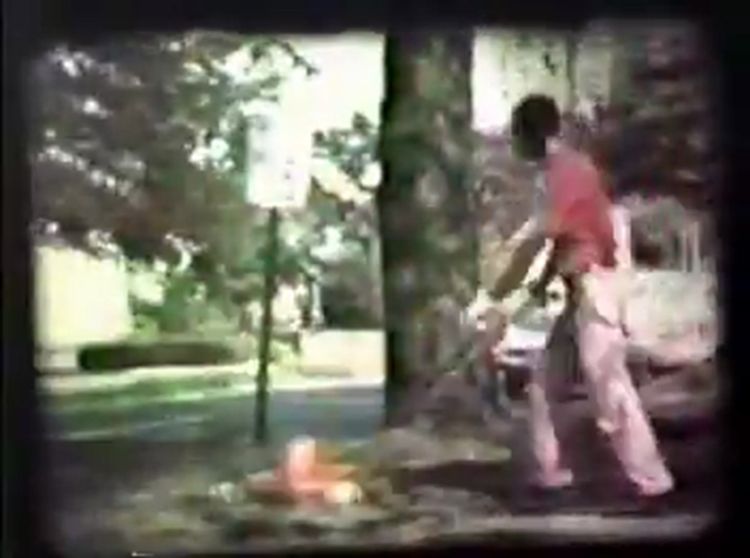 Installation view, The Lawnmower Video, Corbett vs. Dempsey