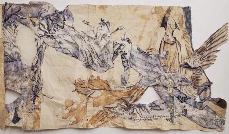 Installation view, Collapsing and Coalescing:  Making-With In the Anthropocene, Pleiades Gallery