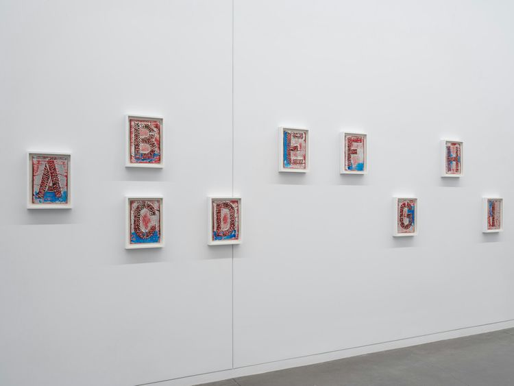 Installation view, Untitled (A–Z), 2010, Studio Museum Harlem