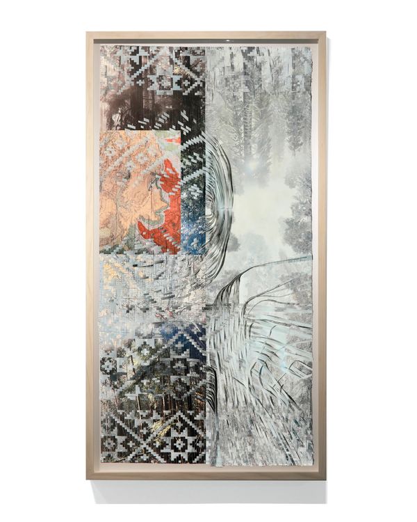 Sarah Sense, Plateau, 2026, Woven archival inkjet prints on Hahnemuhle bamboo paper and Hahnemuhle rice paper, beeswax, Arches watercolor paper, cotton thread, artist tape
