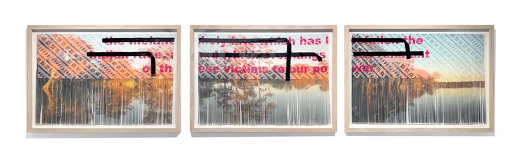 Sarah Sense, Redacted, 2026, Woven archival inkjet prints on Hahnemuhle rice paper, beeswax, Arches watercolor paper, cotton thread, ribbon, tape