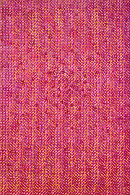 Katia Santibañez, 9qjc, 2025. Oil on canvas, 47 1/4 x 31 1/2 inches. Courtesy DC Moore Gallery