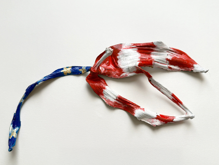 Installation view, trash flag, Human Resources