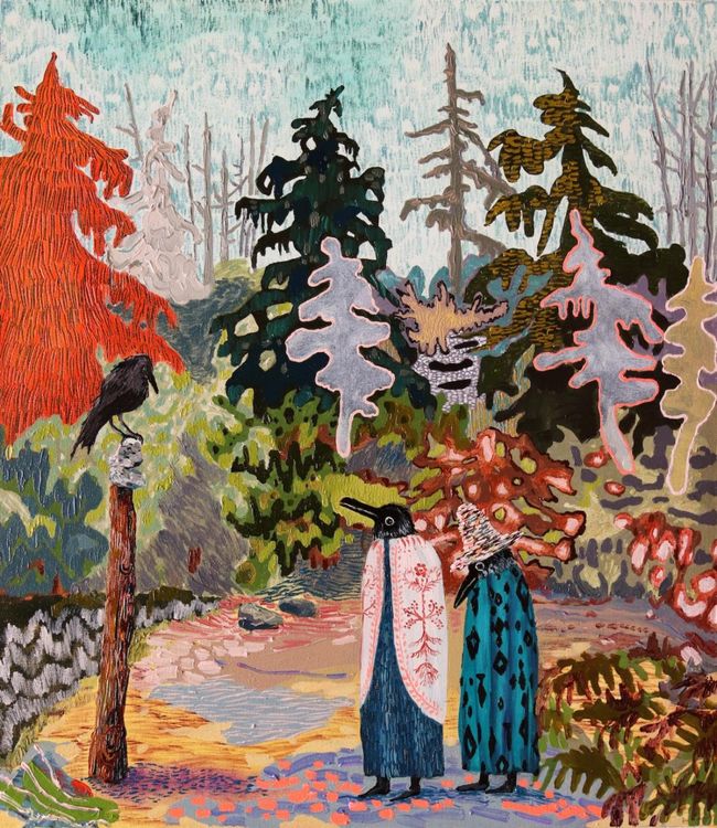 Installation view, Here a Dead Leaf Fell, Asya Geisberg Gallery