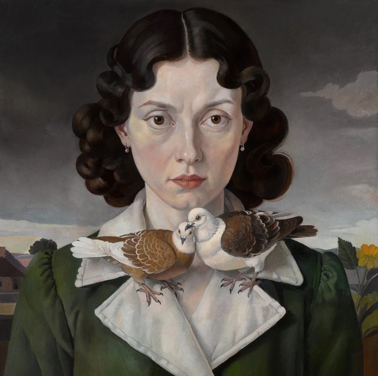 Von Wolfe, Doves, 2026. Oil on canvas, 55 x 55 cm. Courtesy Richard Heller Gallery.