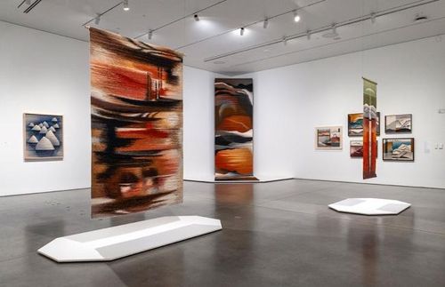 Installation view, Drawing with Thread, Berkeley Art Museum and Pacific Film Archive