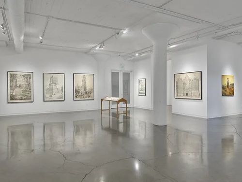 Installation view, Sandow Birk: An Illustrated History of the Present, Catharine Clark Gallery, San Francisco, 2026