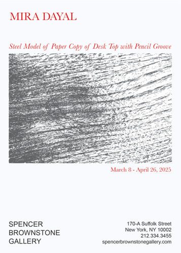 Installation view, Steel Model of Paper Copy of Desk Top with Pencil Groove, Spencer Brownstone