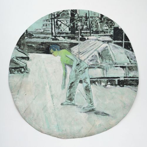 Installation view, The Rooftop Paintings at 255 Bowery, Parker Gallery