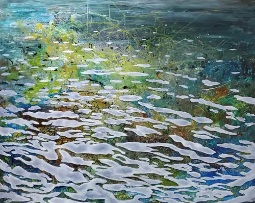 Installation view, Ebb & Flow: The Many Faces of Water, Pleiades Gallery